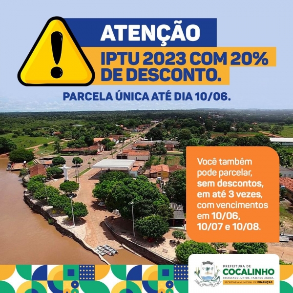 IPTU 2.023 com desconto de 20%
